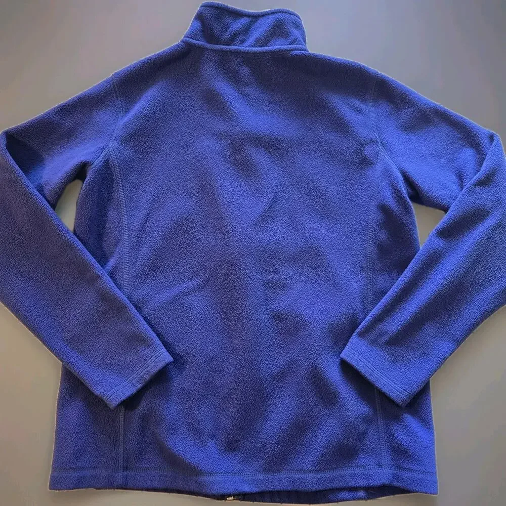 Lands' End Kids Jacket L (14-16) Blue‎ Fleece Zip-up POLARTEC